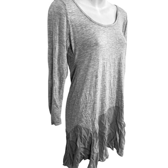 Easel Womens Gray Knit Stretch Tunic Longline Lagenlook Whimsigoth Top T Shirt S - Picture 3 of 16